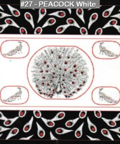 KHANGAS-27 - PEACOCK White (Black Border)