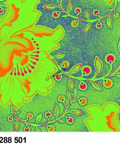 DA-GAMA-3-CATS-SHWESHWE-CODE-H1288501-ORANGE/LIME & CERISE-SOLD-PER-ROLL-APPROX-44