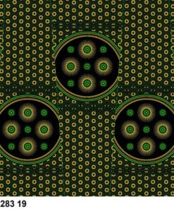 THREE CATS CW19 GREEN - GOLD & BLACK SHWESHWE PANELS Q1283 19