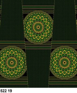 THREE CATS CW19 GREEN - GOLD & BLACK SHWESHWE PANELS Q1522 19