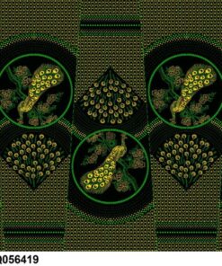 THREE CATS CW19 GREEN - GOLD & BLACK SHWESHWE PANELS XQ0564 19