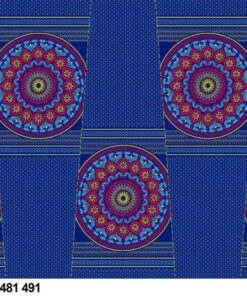 THREE CATS CW491 BLUE - GOLD,ORANGE & TURQ SHWESHWE PANELS Q1481 491