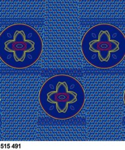 THREE CATS CW491 BLUE - GOLD,ORANGE & TURQ SHWESHWE PANELS Q1515 491