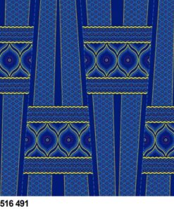 THREE CATS CW491 BLUE - GOLD,ORANGE & TURQ SHWESHWE PANELS Q1516 491