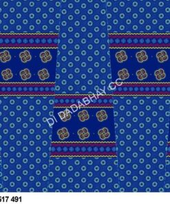 THREE CATS CW491 BLUE - GOLD,ORANGE & TURQ SHWESHWE PANELS Q1517 491