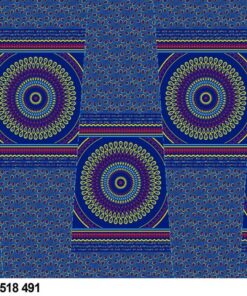 THREE CATS CW491 BLUE - GOLD,ORANGE & TURQ SHWESHWE PANELS Q1518 491