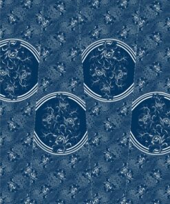 THREE CATS CW04 BLUE & WHITE SHWESHWE PANELS Q1230 04