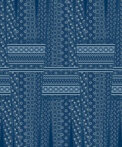THREE CATS CW04 BLUE & WHITE SHWESHWE PANELS Q1457 04