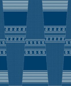 THREE CATS CW04 BLUE & WHITE SHWESHWE PANELS Q1458 04