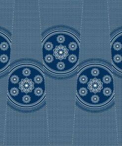 THREE CATS CW04 BLUE & WHITE SHWESHWE PANELS Q1624 04