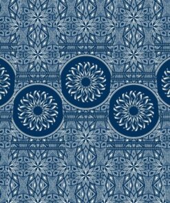 THREE CATS CW04 BLUE & WHITE SHWESHWE PANELS Q1630 04