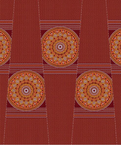 THREE CATS CW201 MAROON - GOLD/ORANGE & WHITE SHWESHWE PANELS Q1481 201