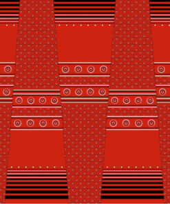 THREE CATS CW03 RED - BLACK & WHITE SHWESHWE PANELS Q1563 03