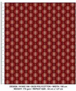 KWA NOBANTU CW106 MAROON - ORANGE/RED & WHITE H1602 106