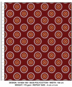 KWA NOBANTU CW106 MAROON - ORANGE/RED & WHITE H1604 106