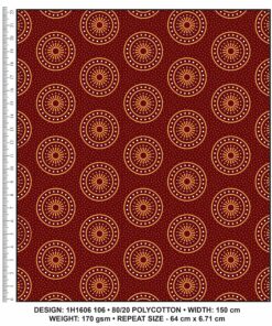 KWA NOBANTU CW106 MAROON - ORANGE/RED & WHITE H1606 106