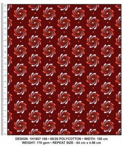 KWA NOBANTU CW106 MAROON - ORANGE/RED & WHITE H1607 106