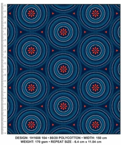 KWA NOBANTU CW104 NAVY - RED/BLUE & WHITE H1608 104