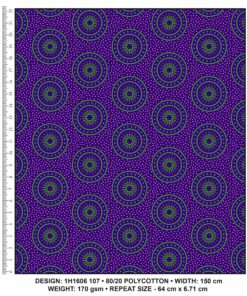 KWA NOBANTU CW107 PURPLE - LIME/TURQ & WHITE H1606 107