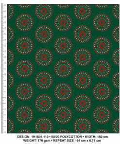 KWA NOBANTU COLOUR 110 GREEN – RED/BLACK & WHITE H1606 110