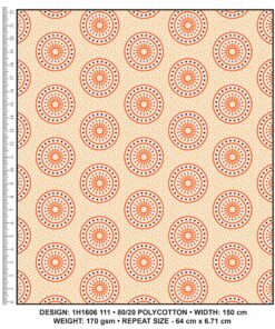 KWA NOBANTU COLOUR 111 CREAM – NAVY/ORANGE & GOLD H1606 111