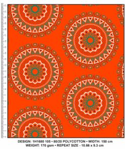 KWA NOBANTU CW105 ORANGE - GREEN/BLACK & WHITE H1680 105