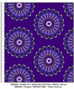 KWA NOBANTU CW107 PURPLE - LIME/TURQ & WHITE H1682 107