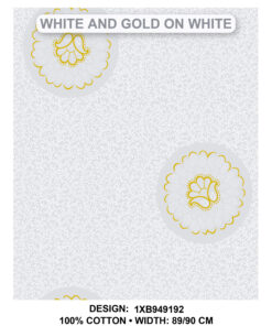 THREE CATS CW92 GOLD & WHITE ON WHITE SHWESHWE XB9491 92
