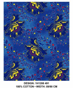 THREE CATS CW491 BLUE - GOLD/ORANGE & TURQ SHWESHWE H1288 491