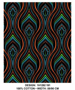 THREE CATS CW191 BLACK - ORANGE/LIME & TURQ SHWESHWE H1292 191