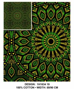 THREE CATS CW19 GREEN - GOLD & BLACK SHWESHWE H1634 19