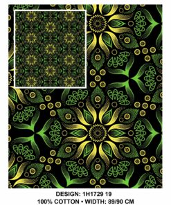 THREE CATS CW19 GREEN - GOLD & BLACK SHWESHWE H1729 19