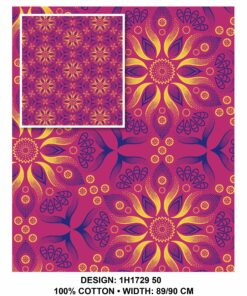 THREE CATS CW50 PINK - BLUE & GOLD SHWESHWE H1729 50