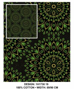 THREE CATS CW19 GREEN - GOLD & BLACK SHWESHWE H1730 19