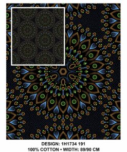 THREE CATS CW191 BLACK - ORANGE/LIME & TURQ SHWESHWE H1734 191