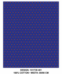 THREE CATS CW491 BLUE - GOLD/ORANGE & TURQ SHWESHWE H1739 491