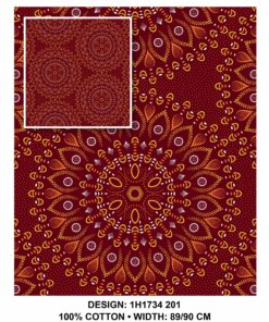 THREE CATS CW201 MAROON - GOLD/ORANGE & WHITE SHWESHWE H1734 201