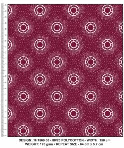 KWA NOBANTU MAROON & WHITE - H1569 06