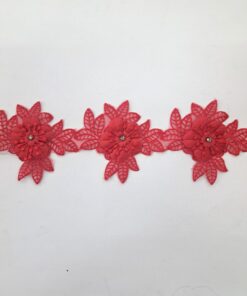 FANCY LACE TRIMMING - RED