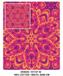 THREE CATS CW50 PINK - BLUE & GOLD SHWESHWE H1727 50