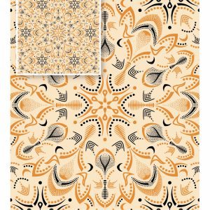 THREE CATS CW55 CREAM - BLACK & GOLD SHWESHWE H1727 55
