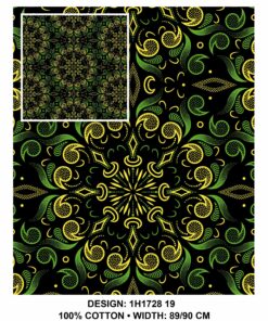 THREE CATS CW19 GREEN - GOLD & BLACK SHWESHWE H1728 19