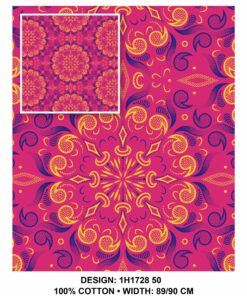 THREE CATS CW50 PINK - BLUE & GOLD SHWESHWE H1728 50