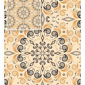 THREE CATS CW55 CREAM - BLACK & GOLD SHWESHWE H1728 55