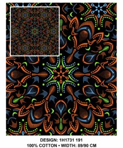 THREE CATS CW191 BLACK - ORANGE/LIME & TURQ SHWESHWE H1731 191