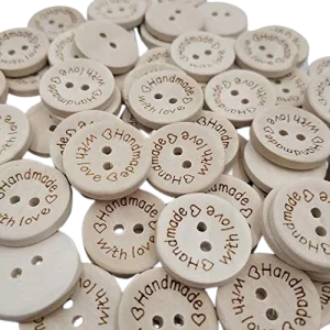 WOODEN "HANDMADE WITH LOVE" BUTTONS