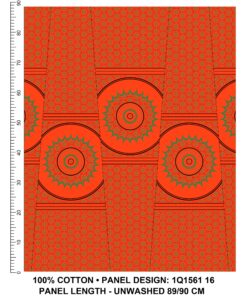 THREE CATS CW16 ORANGE - LIME & BLACK SHWESHWE PANELS Q1561 16