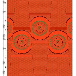 THREE CATS CW16 ORANGE - LIME & BLACK SHWESHWE PANELS Q1561 16