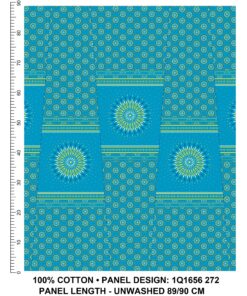 THREE CATS CW272 TURQ - YELLOW/NAVY & WHITE SHWESHWE PANELS Q1656 272