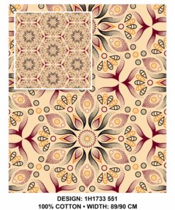 THREE CATS CW551 CREAM - MAROON/ORANGE & BLACK SHWESHWE H1733 551